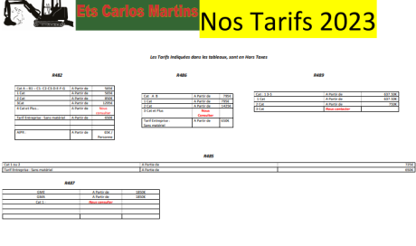 Tarifs