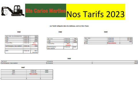 Tarifs